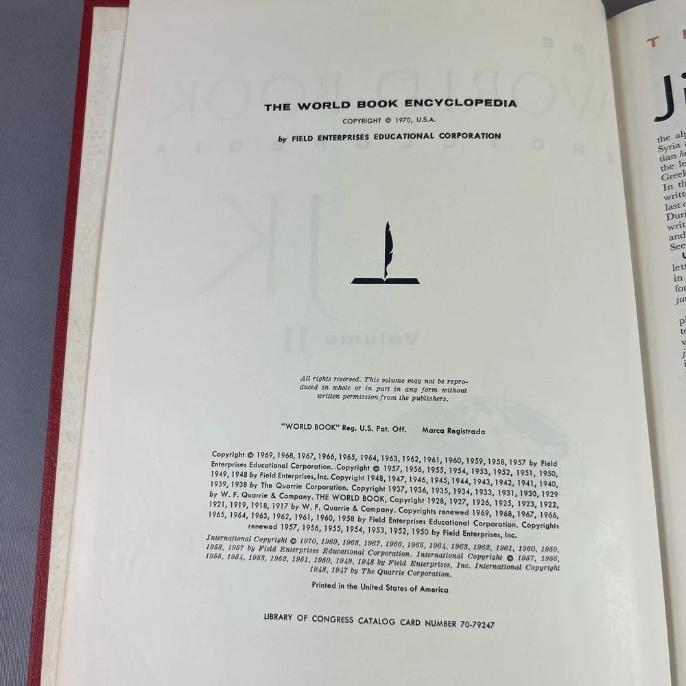 1970 The World Book Encyclopedia Volume 11 J-K Hardcover Vintage